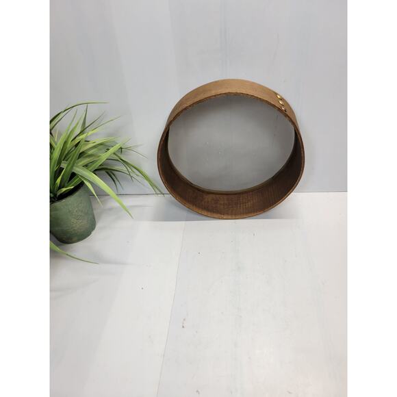 Vintage Round Bent Wood Sieve, Fine Screen, Farmhouse Decor 8-1/8" - Picture 2 of 4